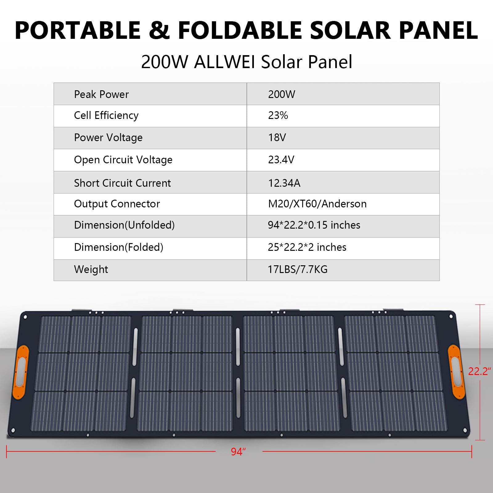 ALLWEI XY-200 200W Solar Panel