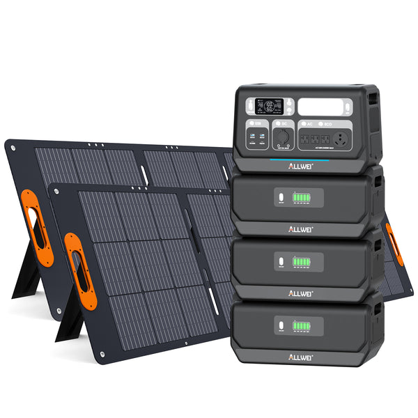 PPS2400 Power Station+3*B200 PRO+2* 200W Solar Kit | 8kWh