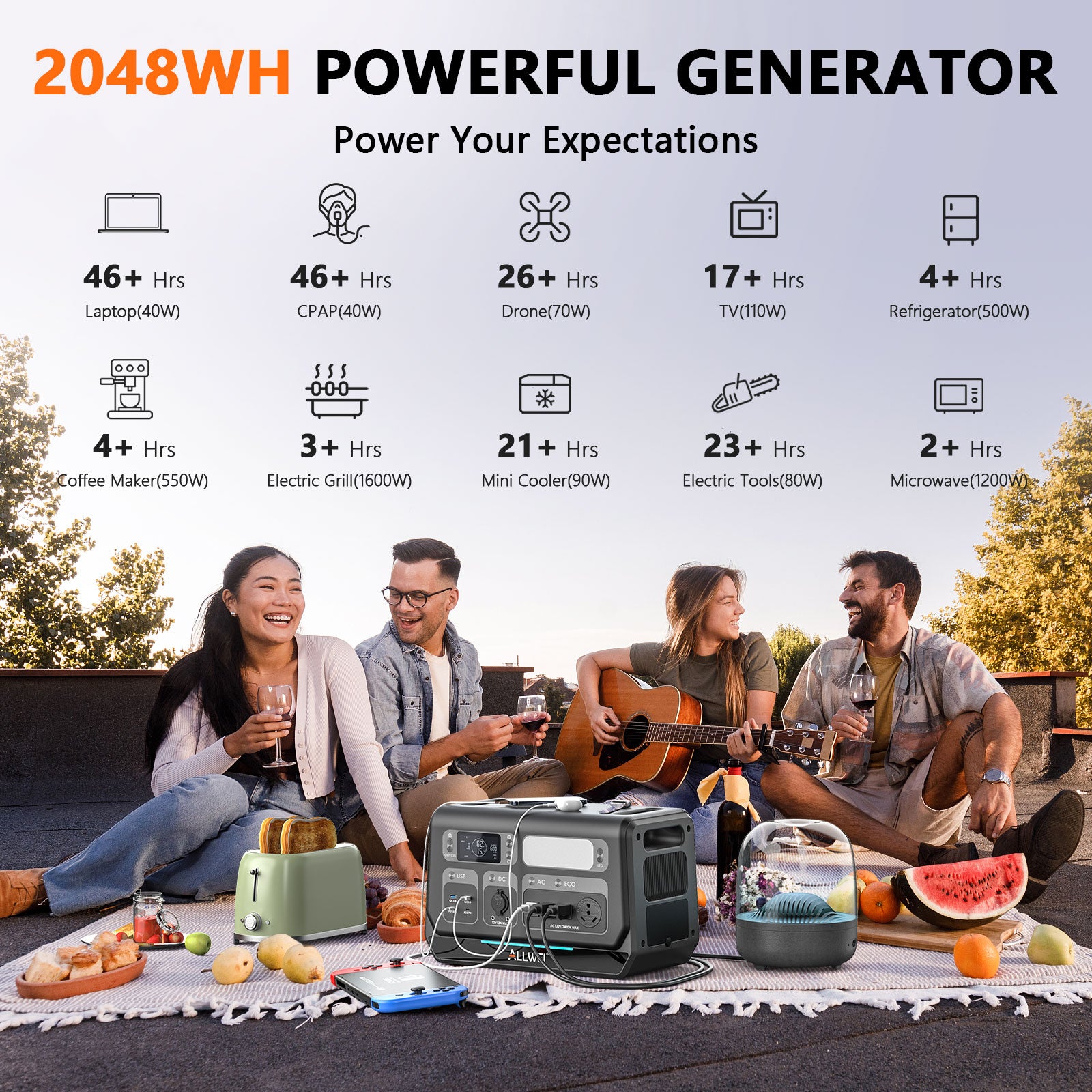 ALLWEI PPS2400-3 Portable Power Station - 2048Wh | 2400W