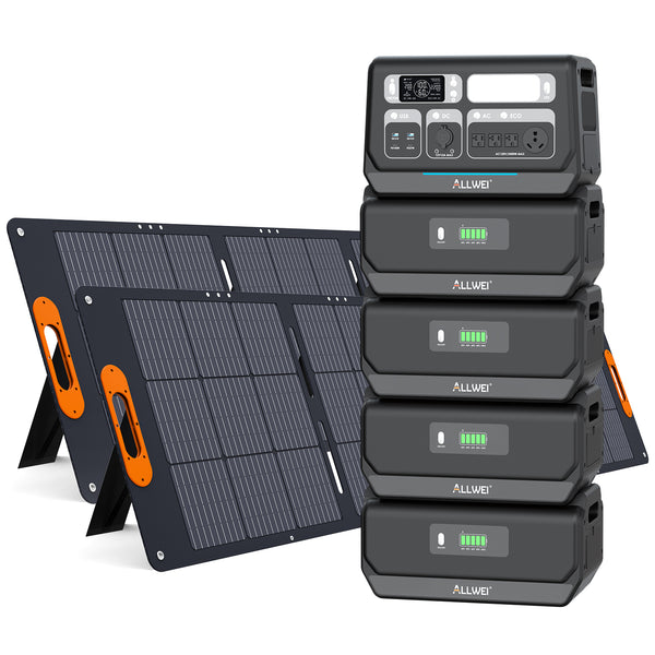 PPS2400 Power Station+4*B200 PRO+2* 200W Solar Kit | 10kWh